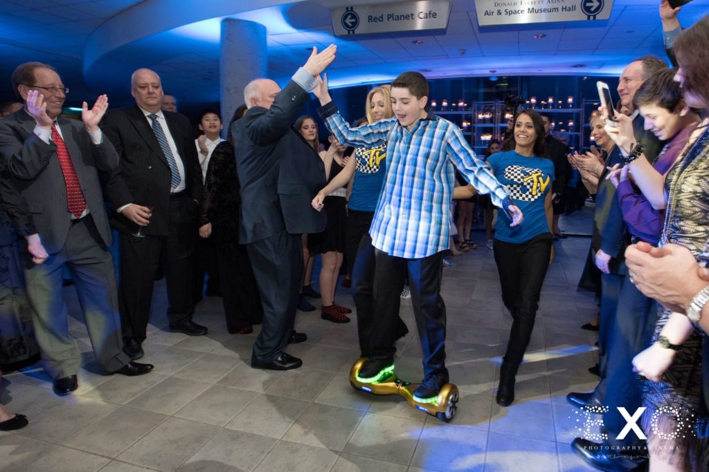 bar mitzvah boy on a hoverboard