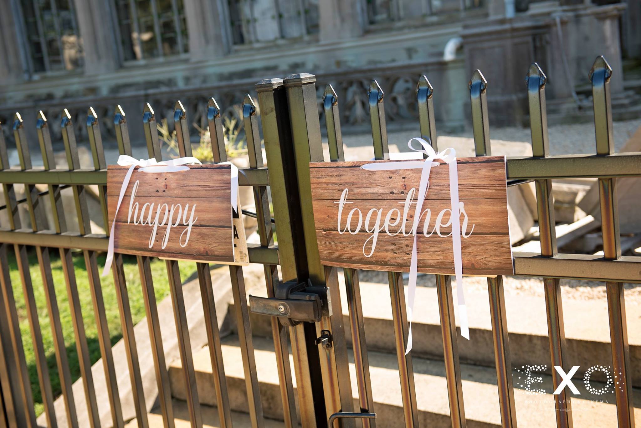 happy together signs on fence at Hempstead House