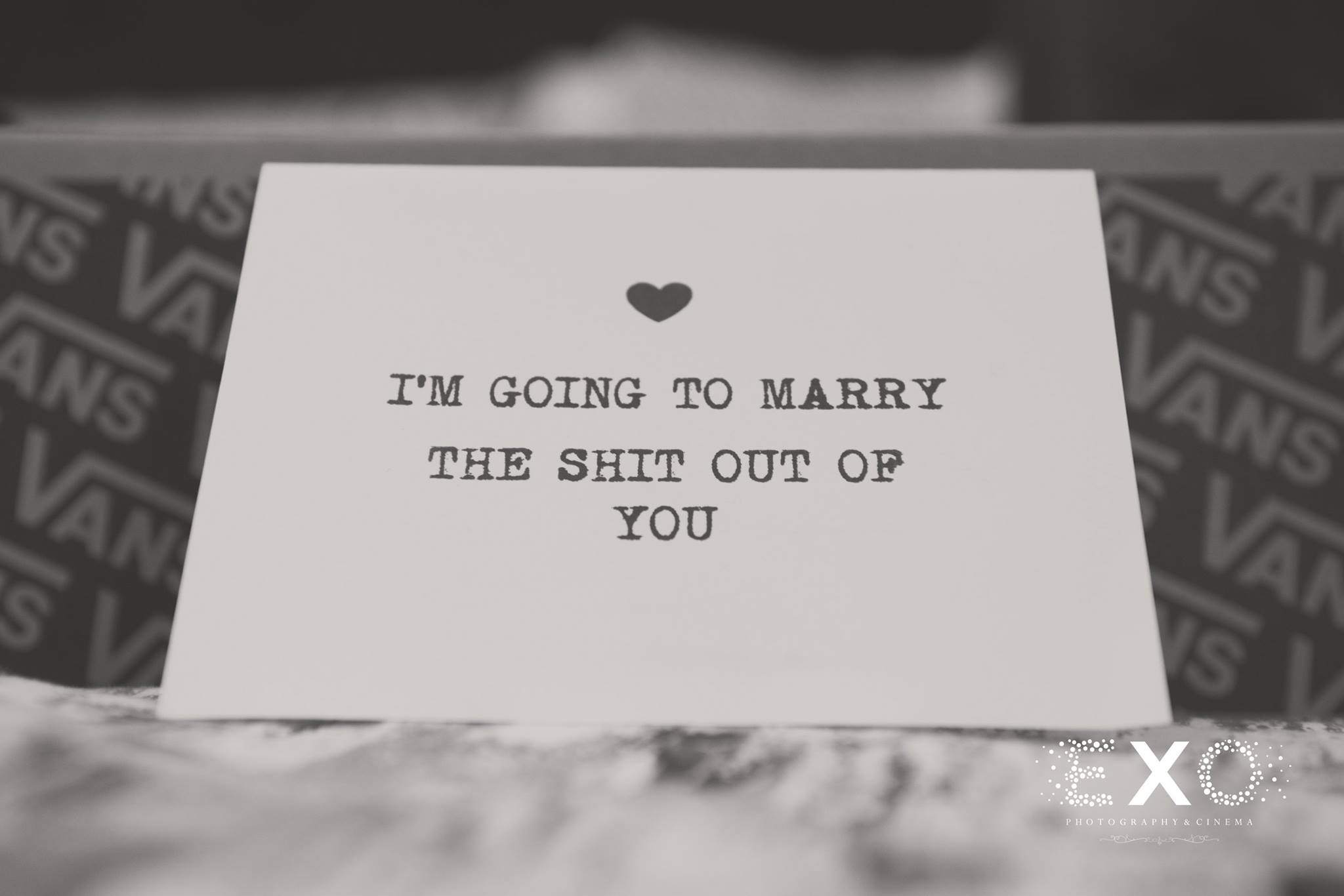 black and white image of funny wedding card
