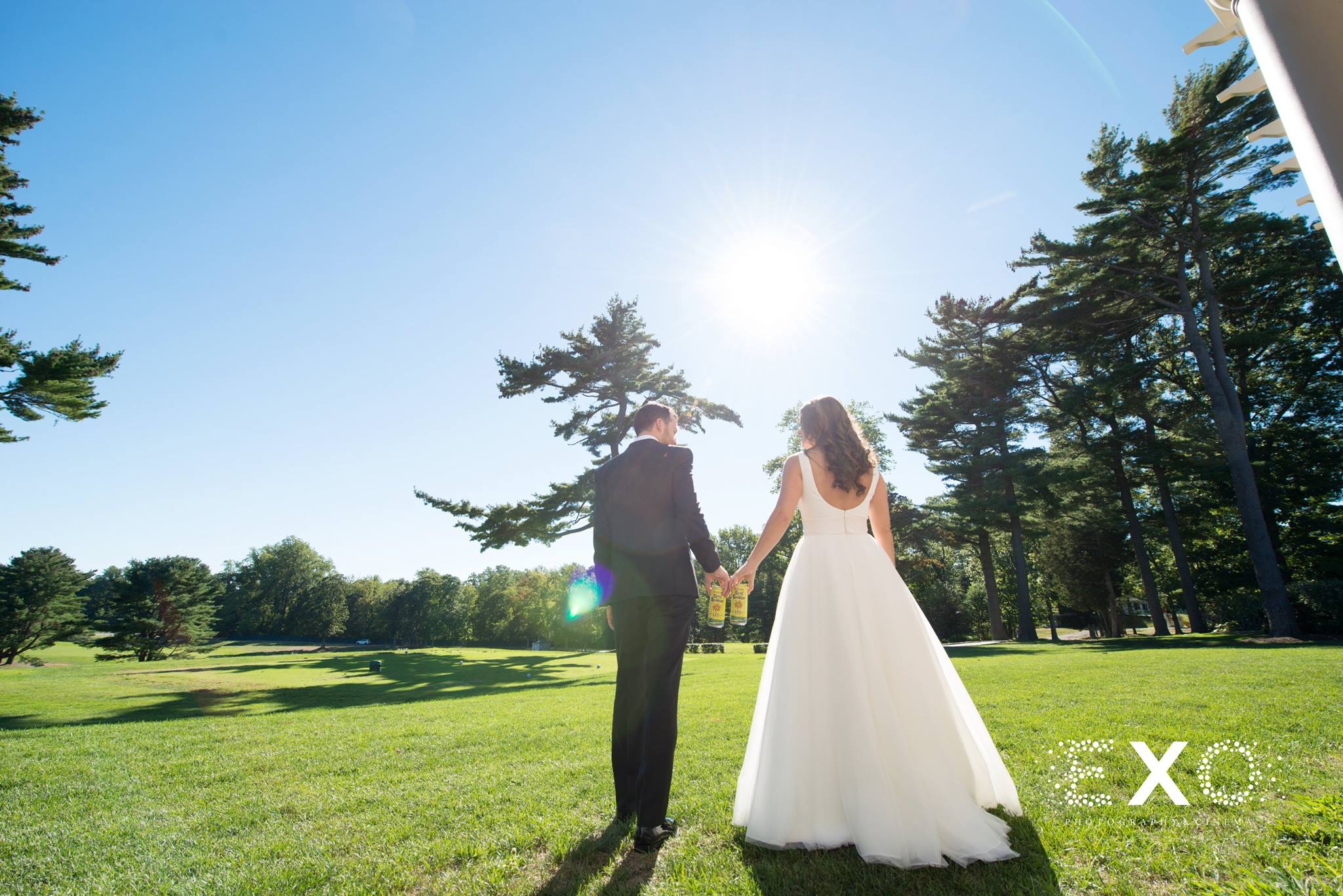 shot from behind of bride and groom at stonebridge country club
