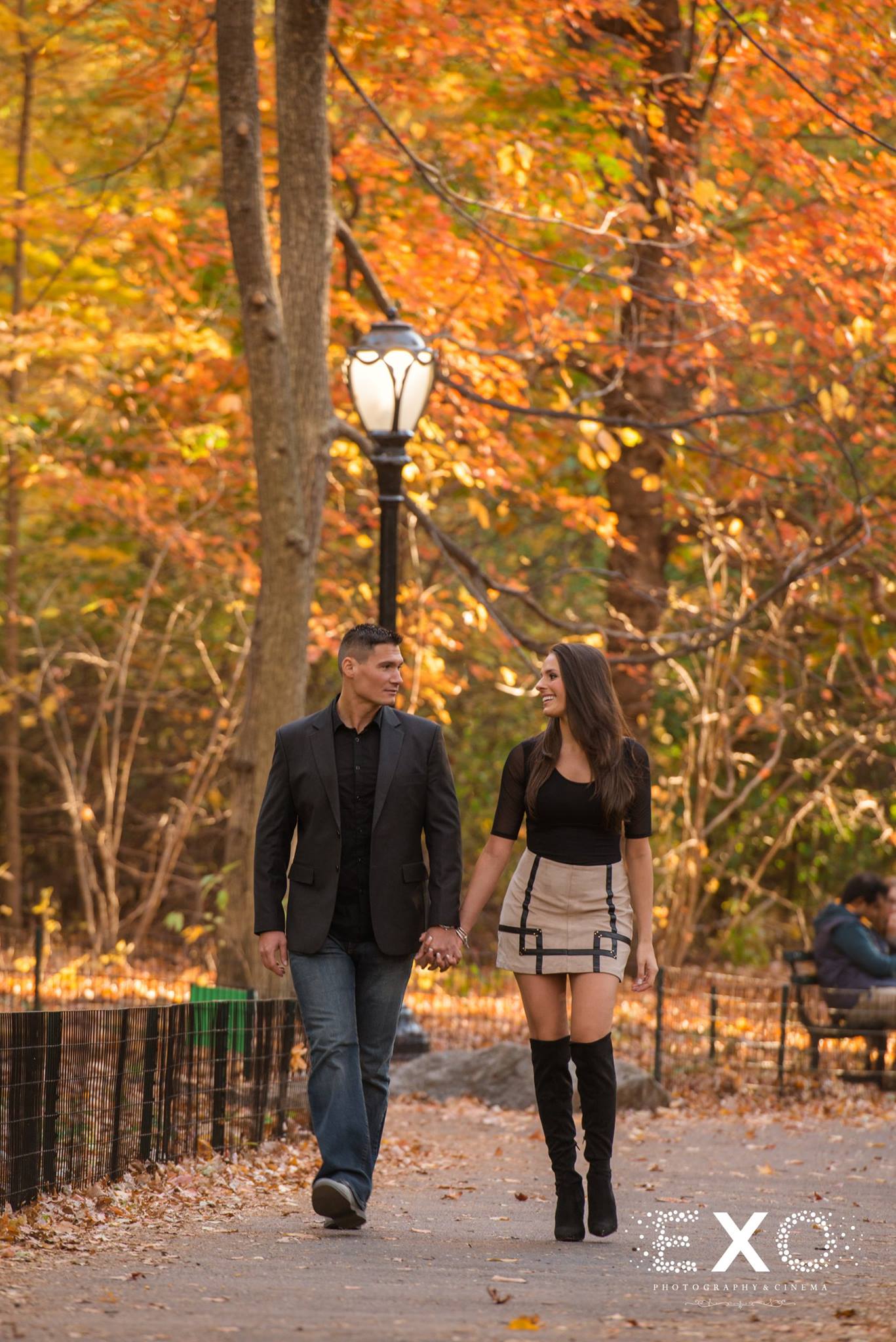 justin and daina walking in central park
