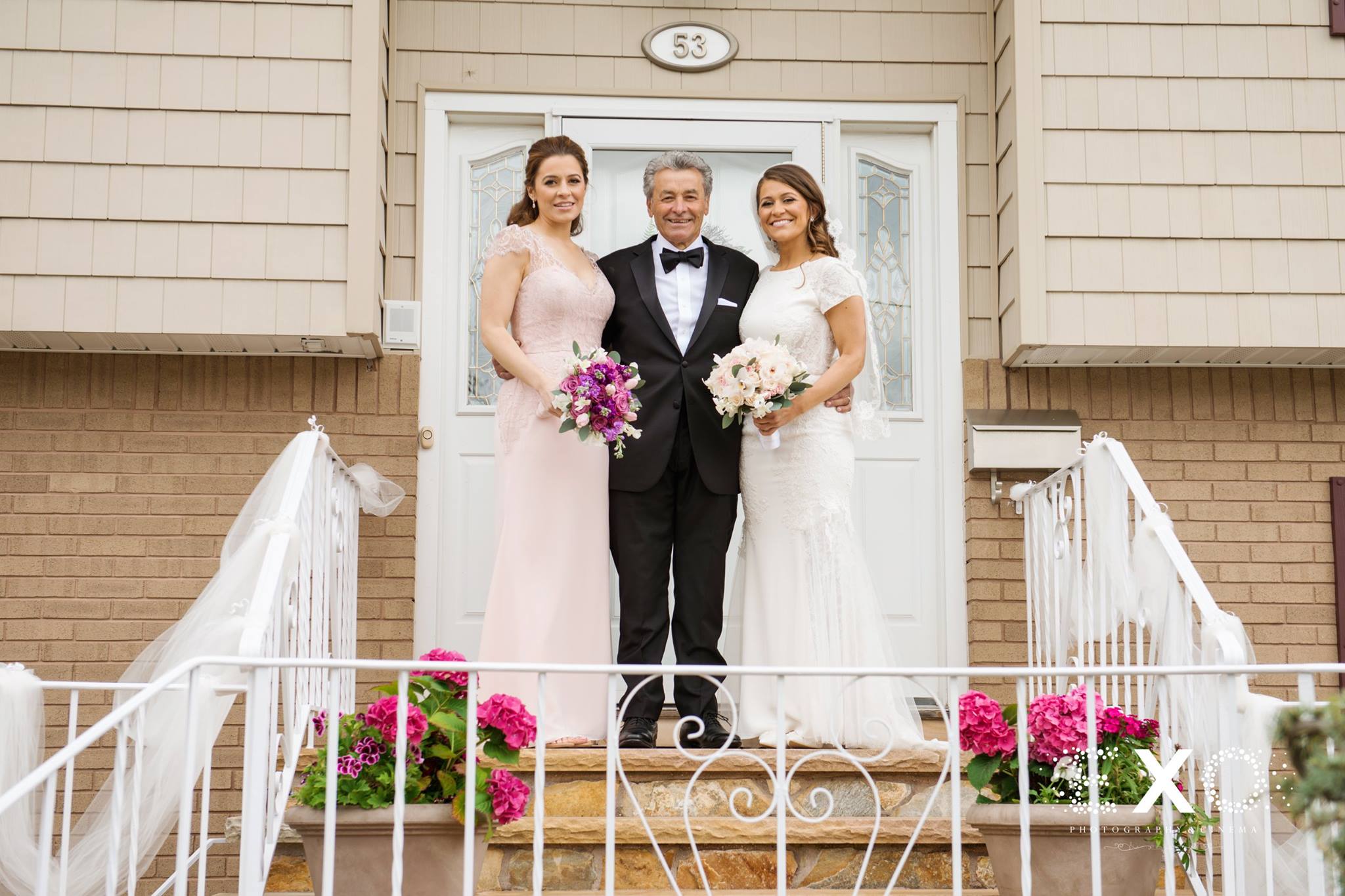bride and family at royalton mansion