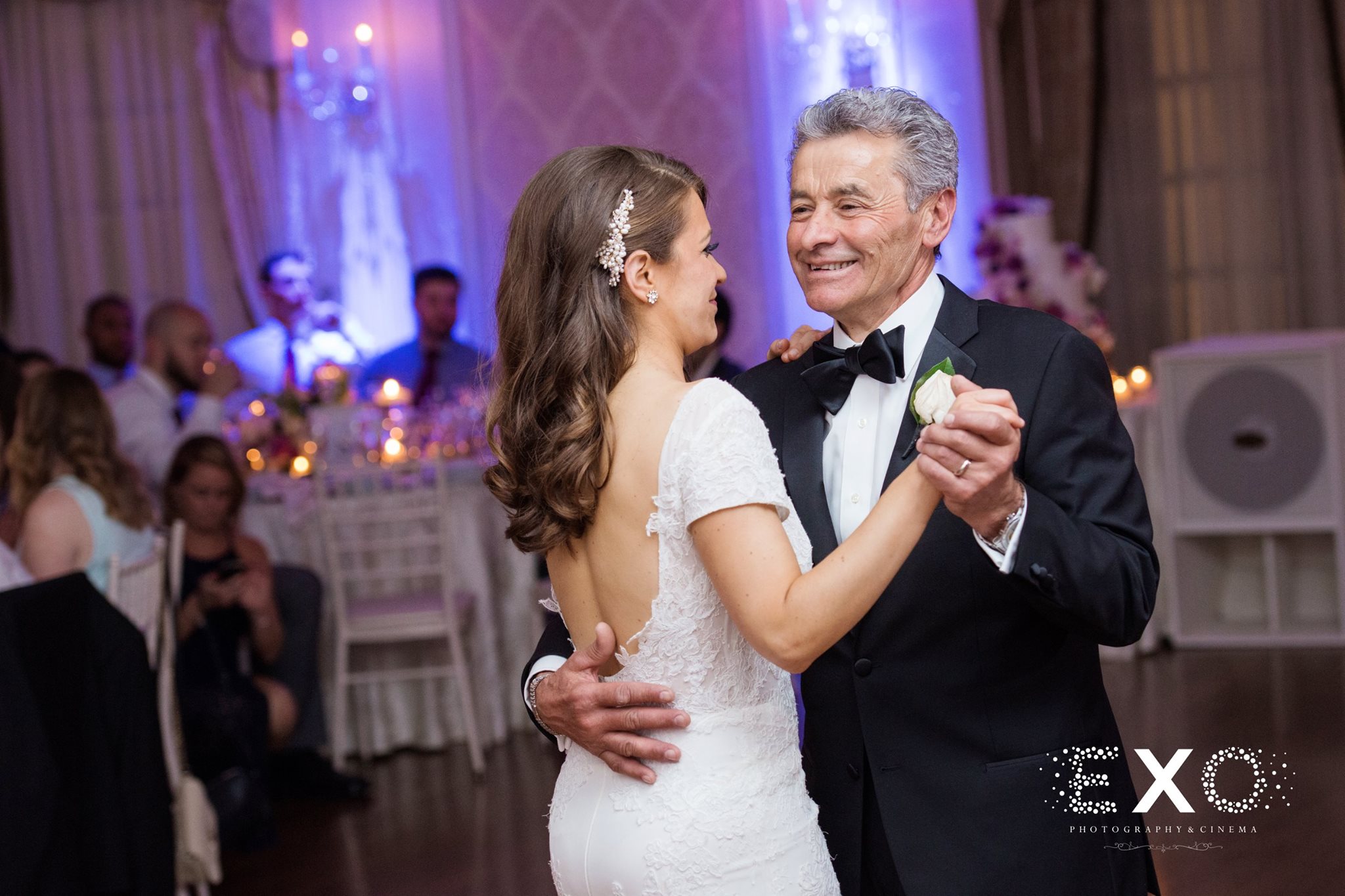bride and father dancing at royalton mansion reception