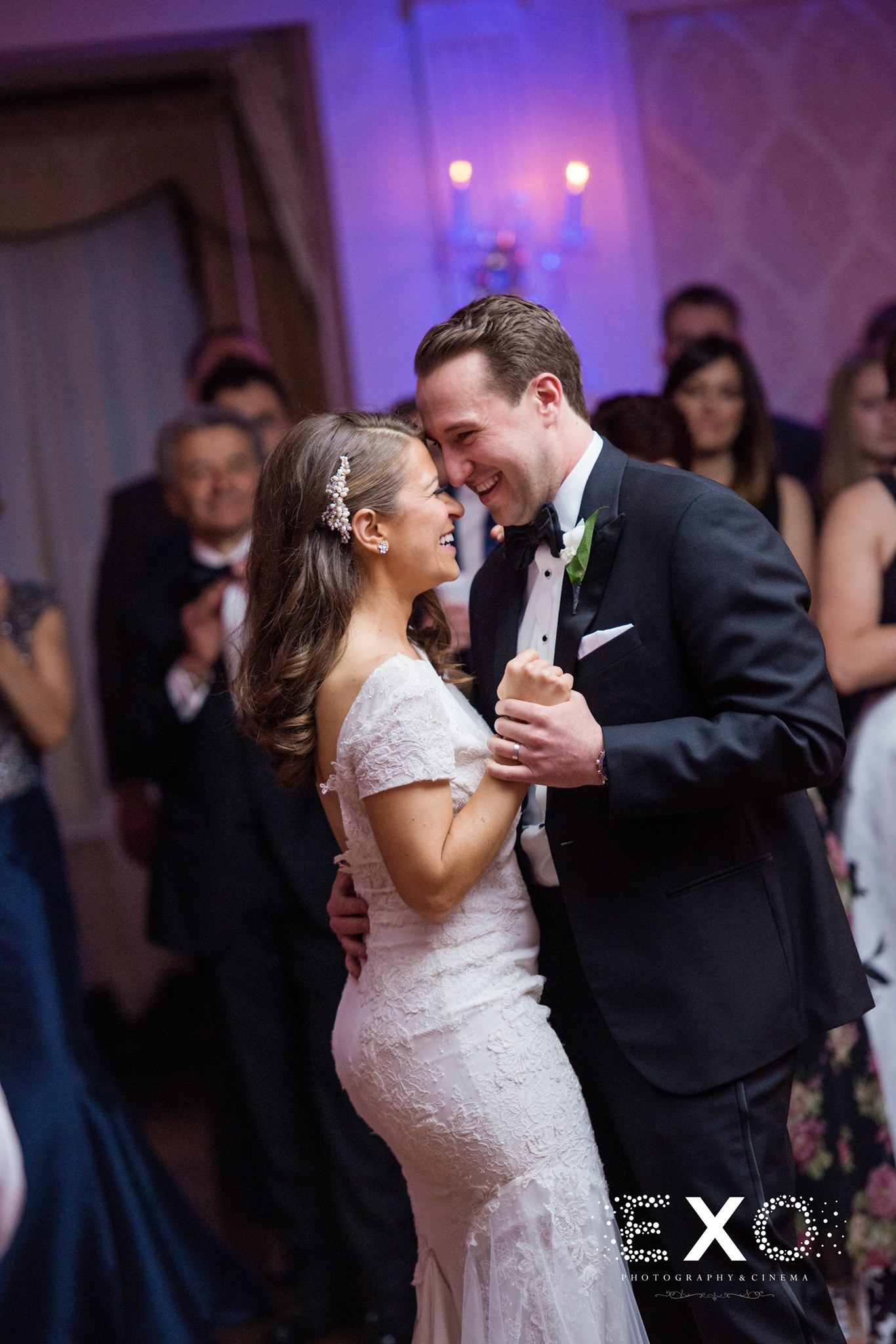 bride and groom dancing at royalton mansion reception