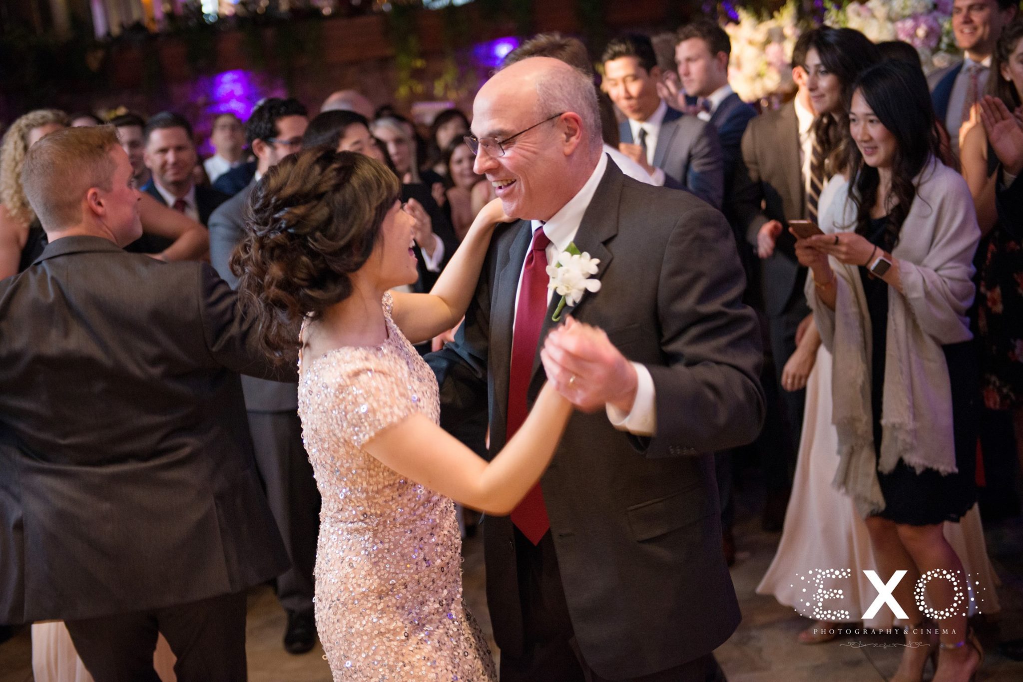 bride dancing with guests to music by Variety Music