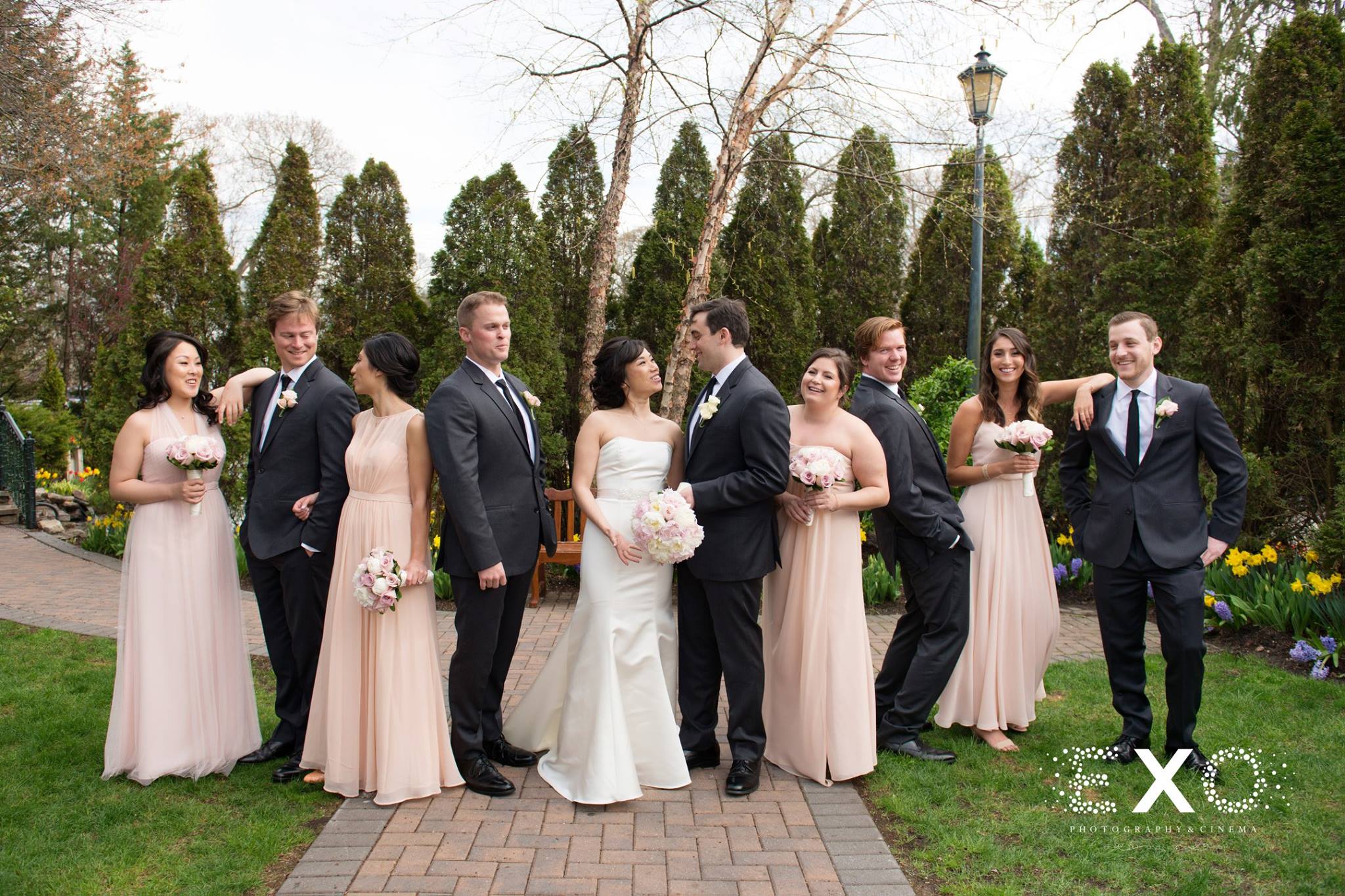 wedding party with dresses by Jenny Yoo