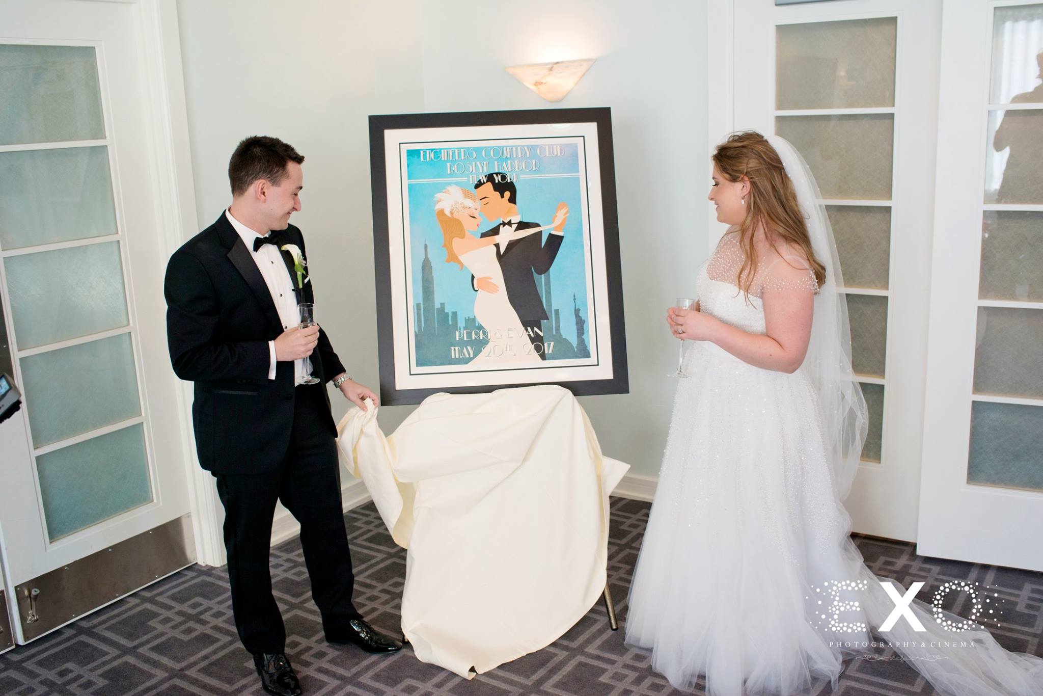 bride and groom with paiting