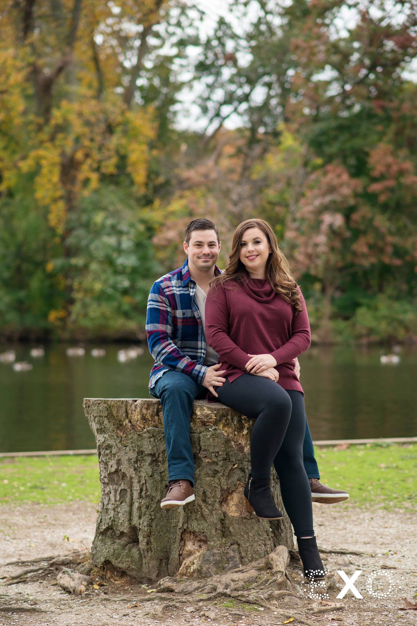 couple on a stump at Avalon Nature Reserve