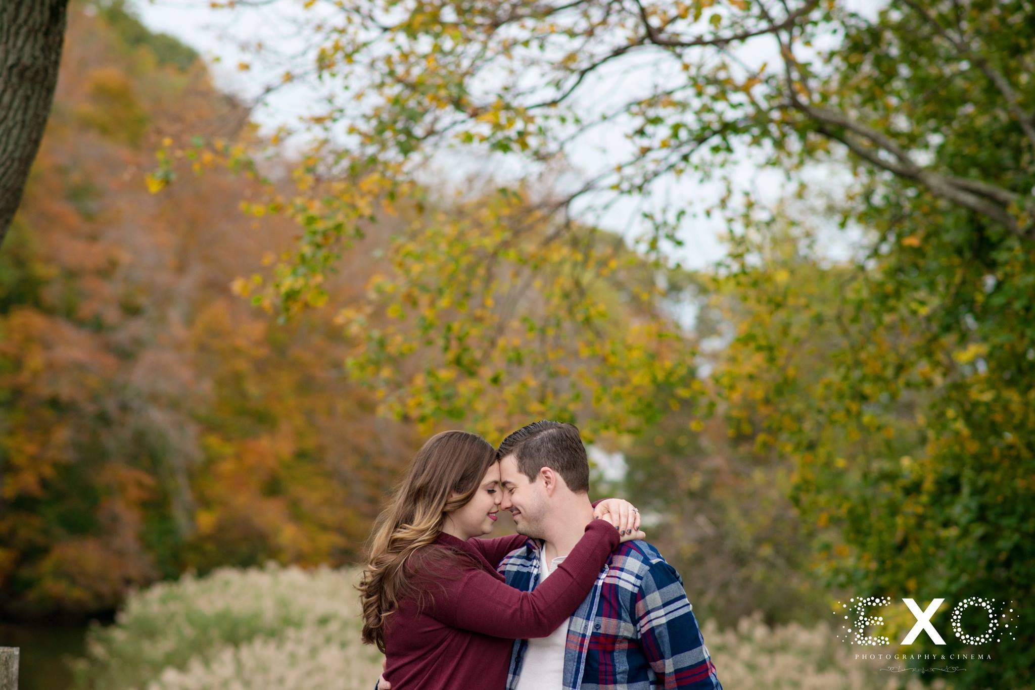 close up of couple during Avalon Nature Reserve fall engagement session