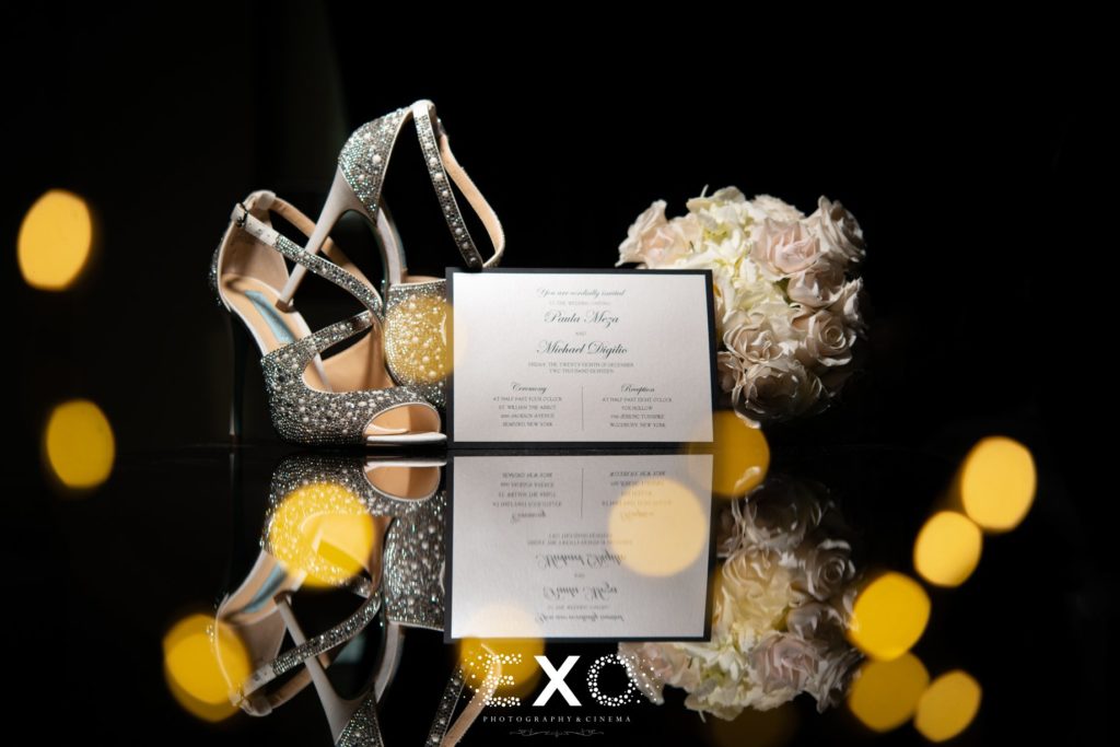 Wedding Invitation with shoes details.