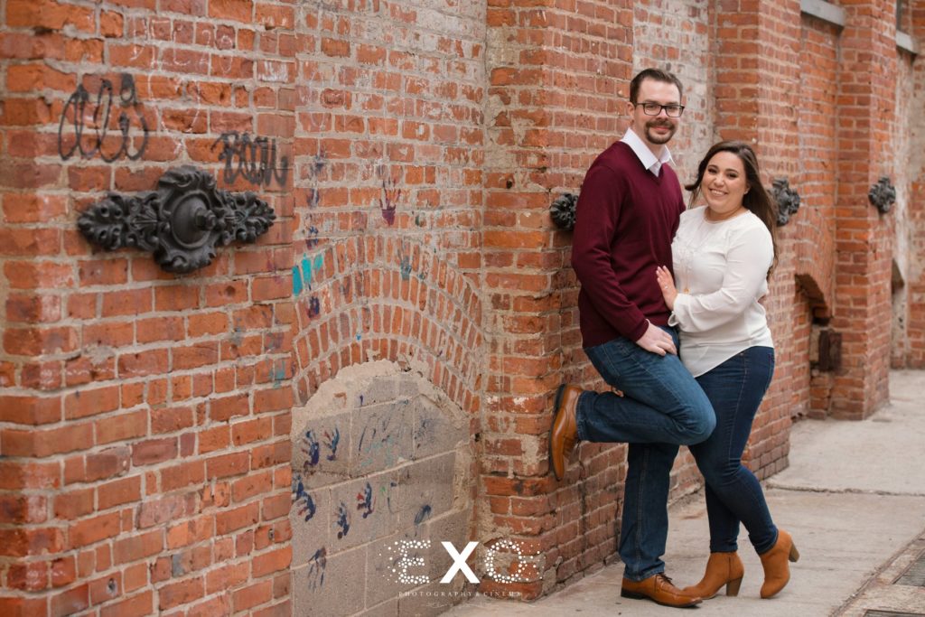 Brooklyn brick couple photoshoot engagement