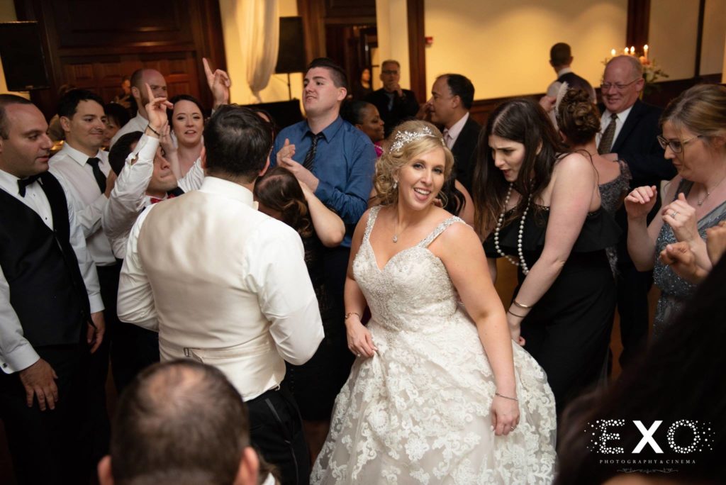 bride dancing with guests at The Mansion at Oyster Bay