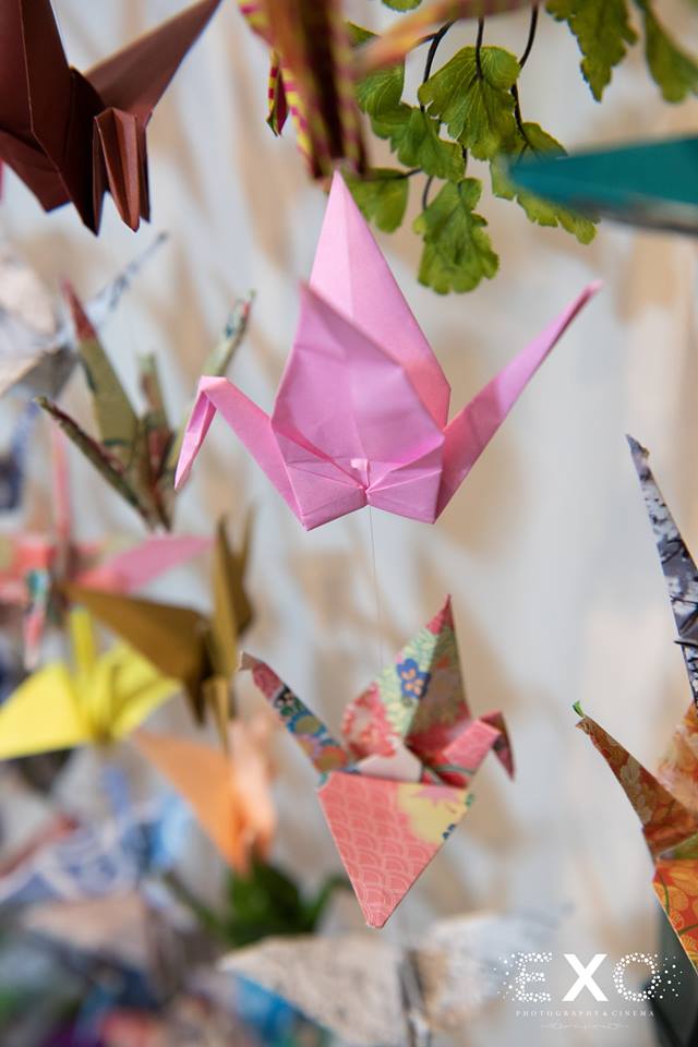 origami decorations at The Mansion at Oyster Bay