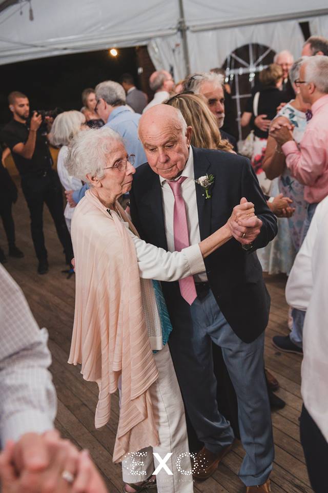 grandparents dancing at Pavilion at Sunken Meadow
