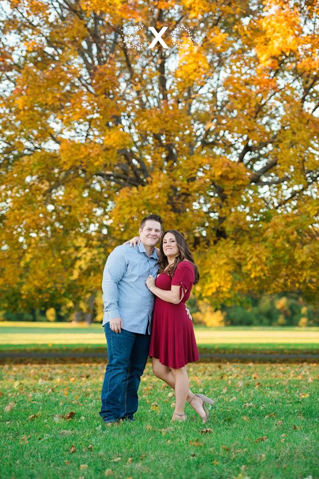 beautiful couple standing in Caumsett State Park
