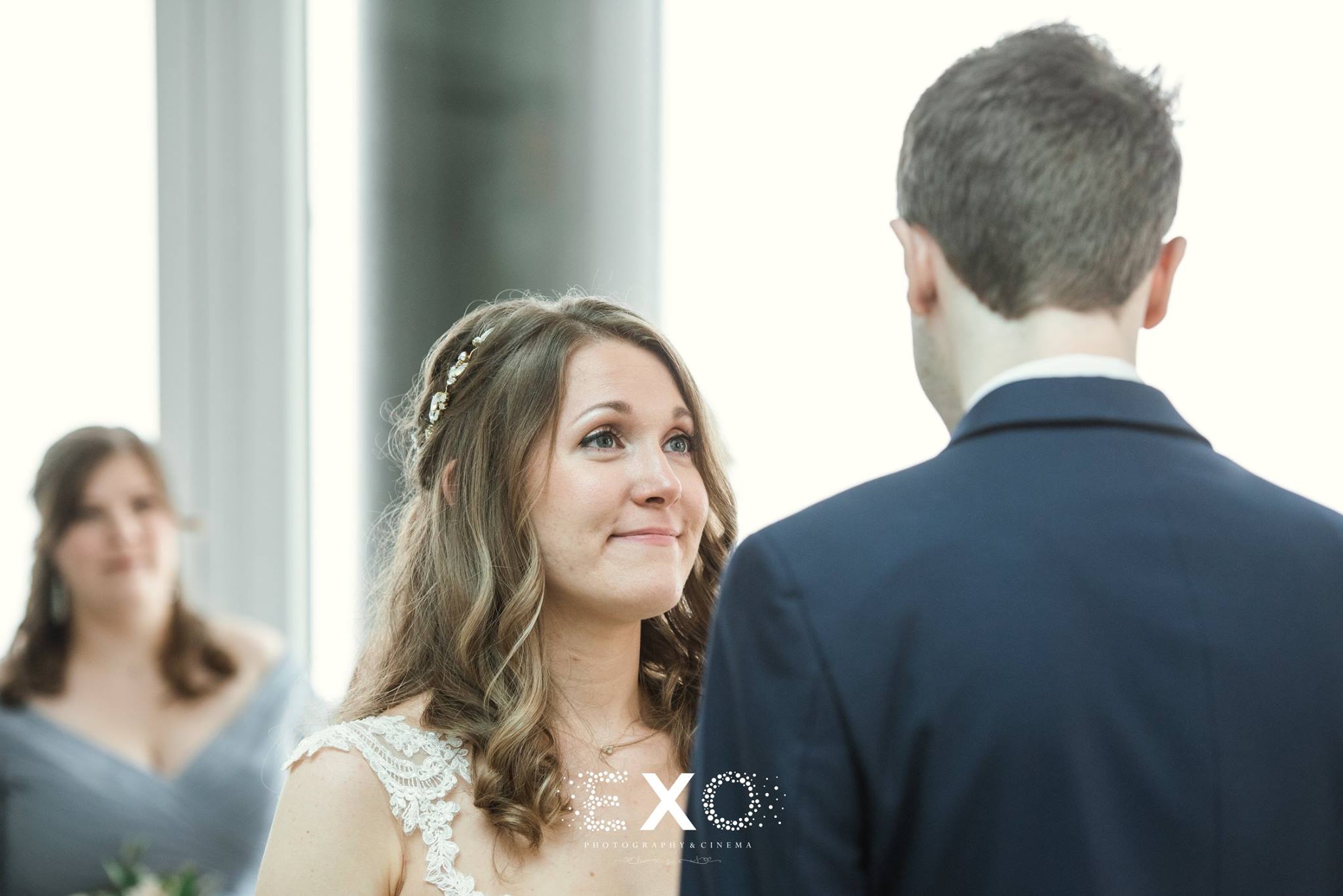 bride and groom exchanging vows