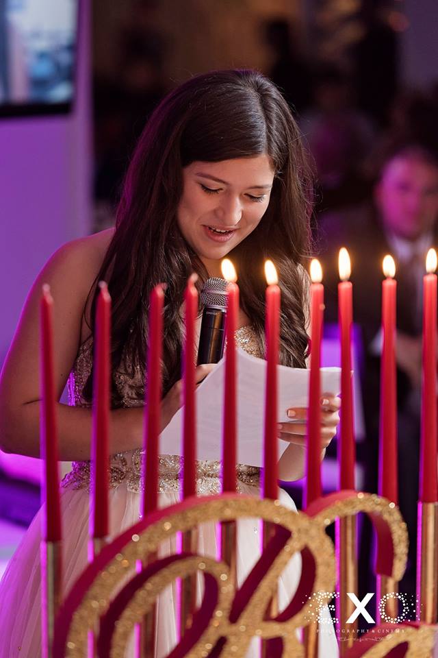 birthday girl during candle lighting