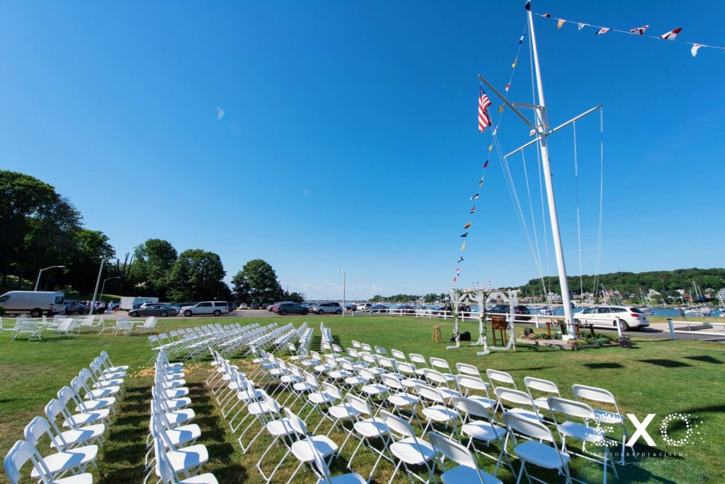 ceremony set up at Centerport Yacht Club