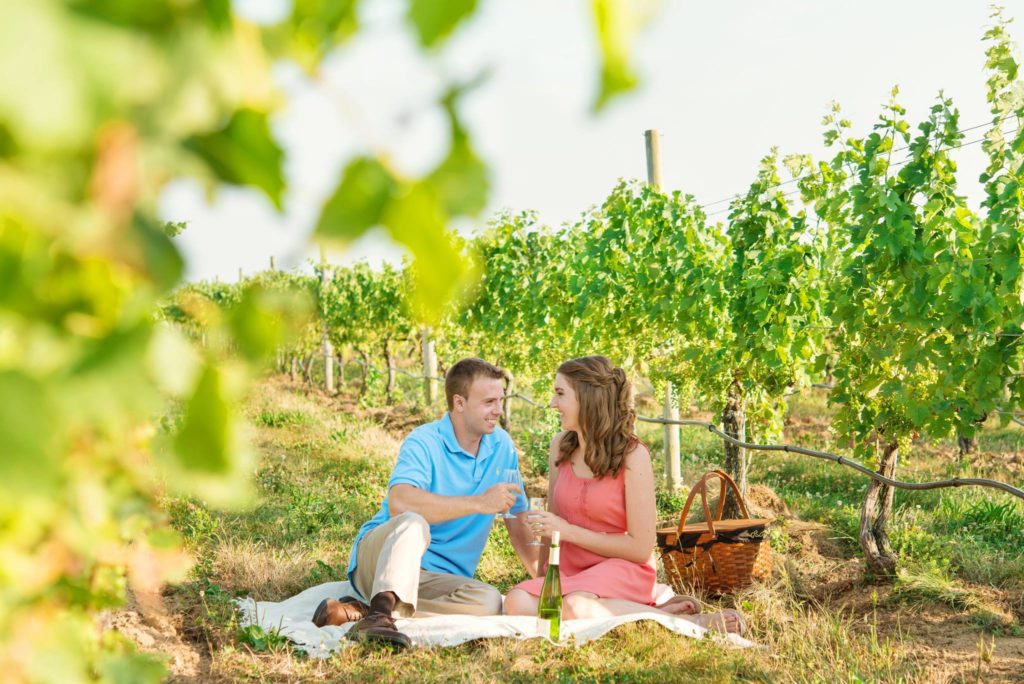 couple within the vineyard at Rafael Vineyard