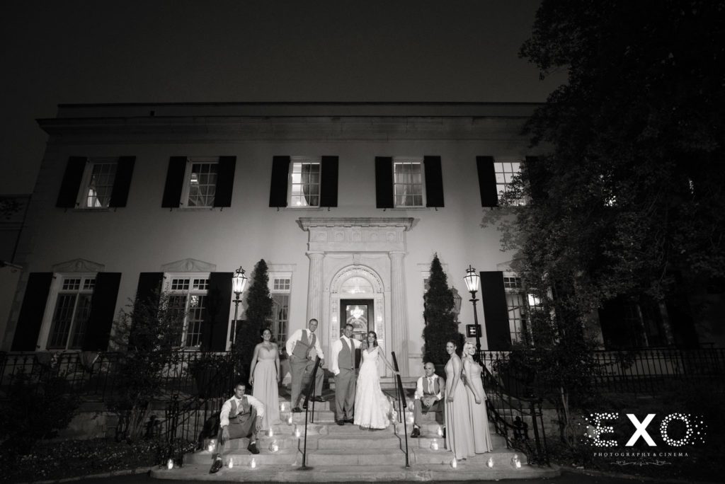 bridal party outside The Mansion at Oyster Bay