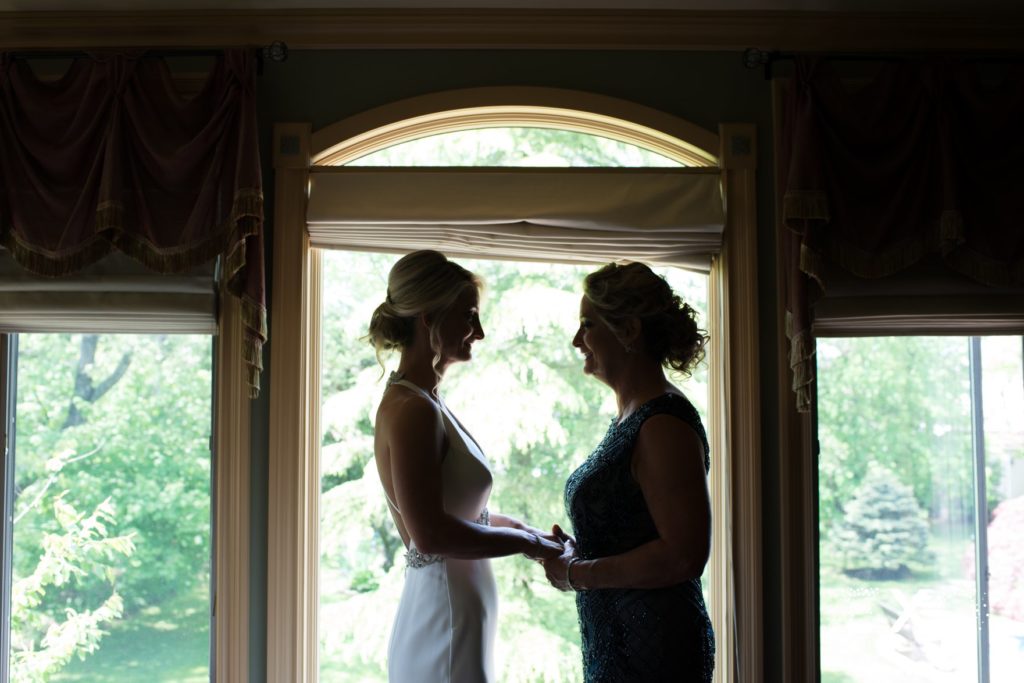 bride and her mother talking