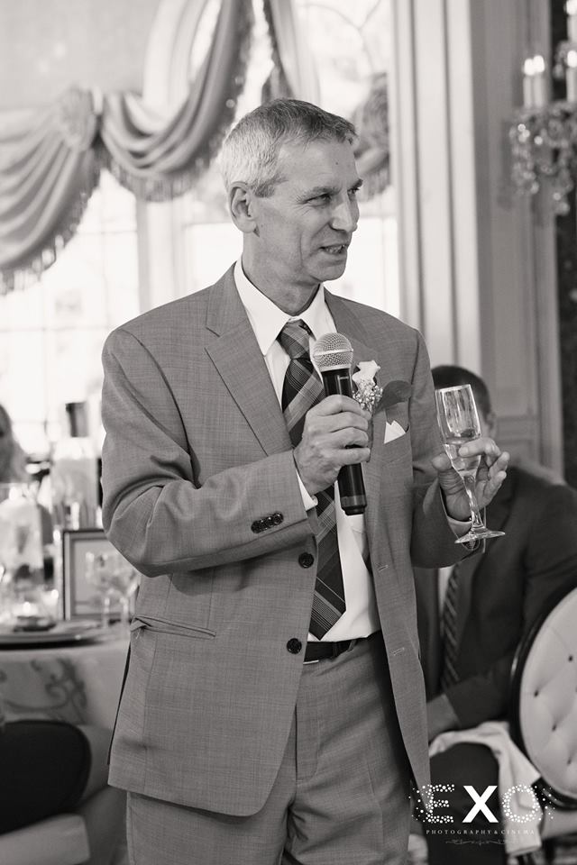 groom's father giving a speech
