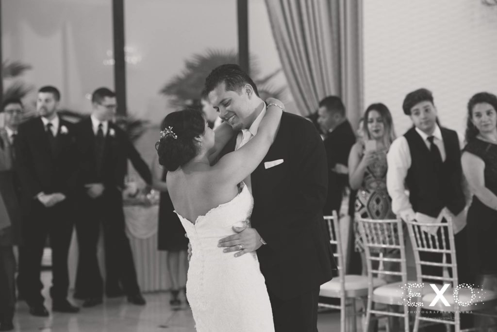 bride and groom first dance at Chateau La Mer
