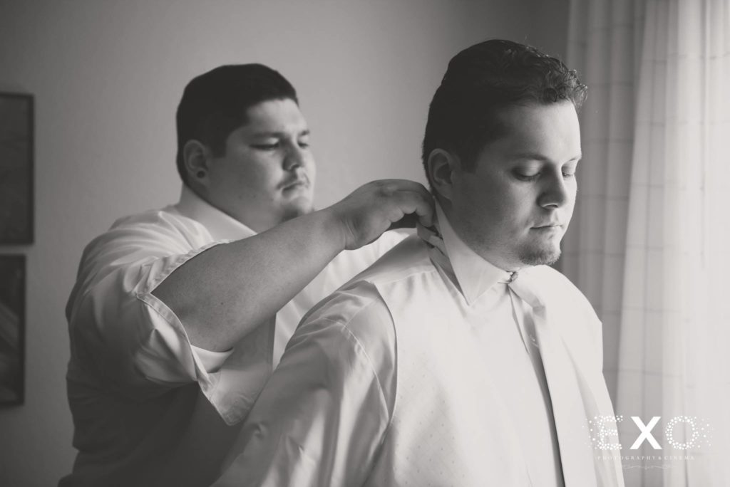 groom getting ready for his wedding