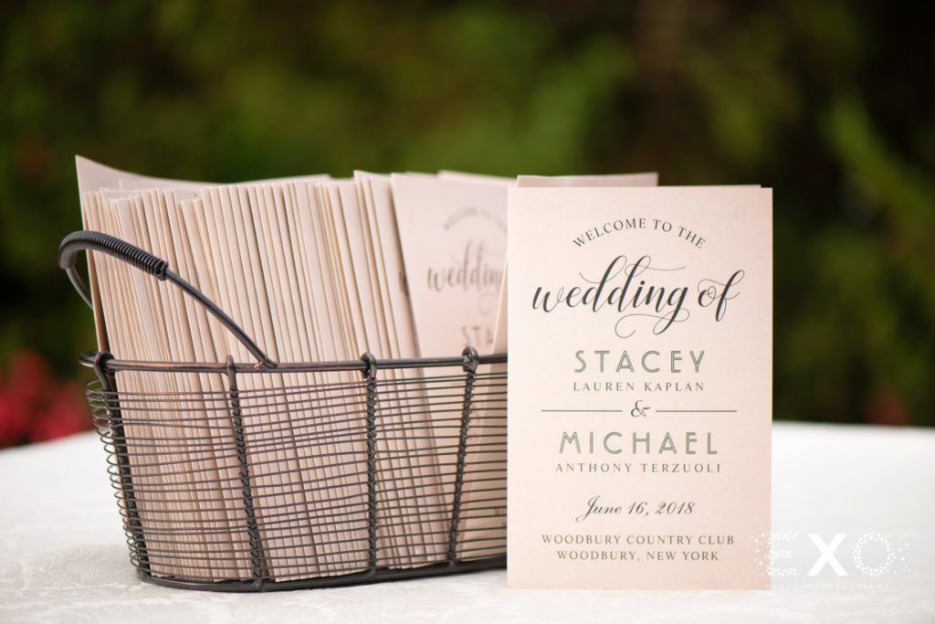 welcome cards at Woodbury Country Club