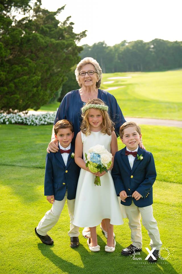 flower girl and ring bearers with grandmother
