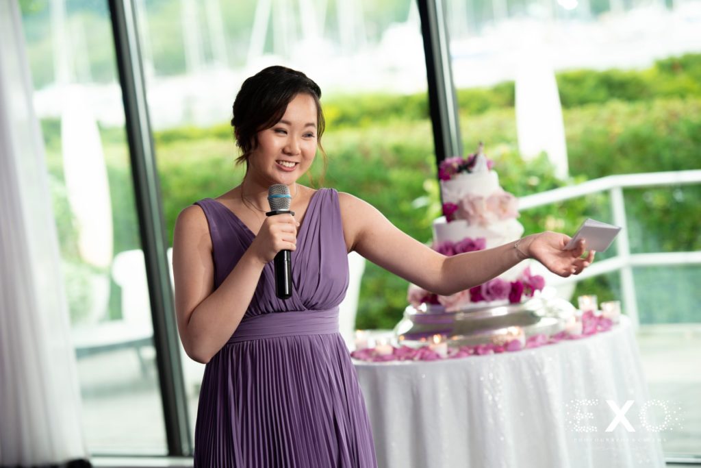 bridesmaid giving speech