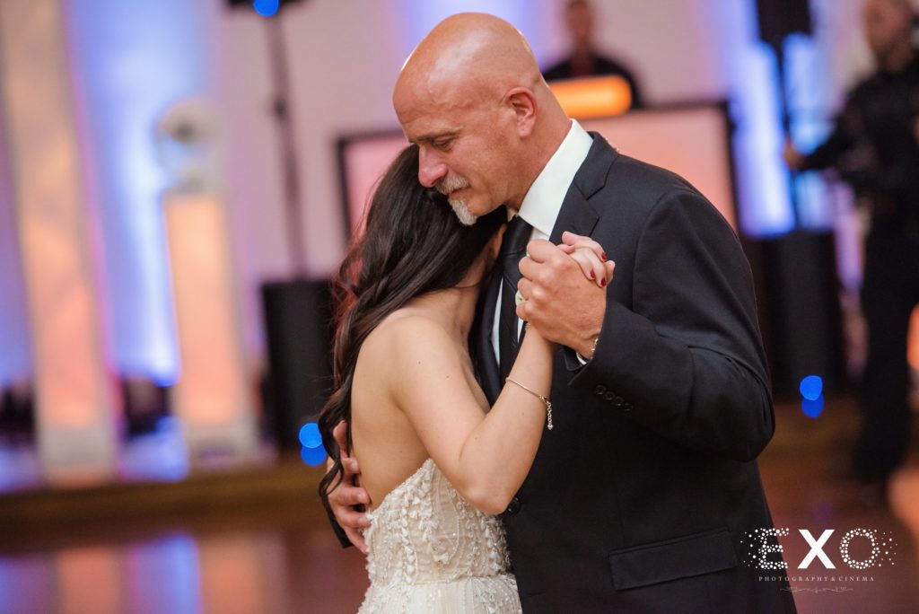 bride and her father dancing at Bourne Mansion