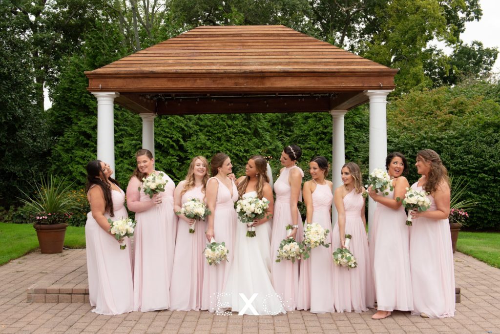 bride and bridesmaids outside Stonebridge Country Club
