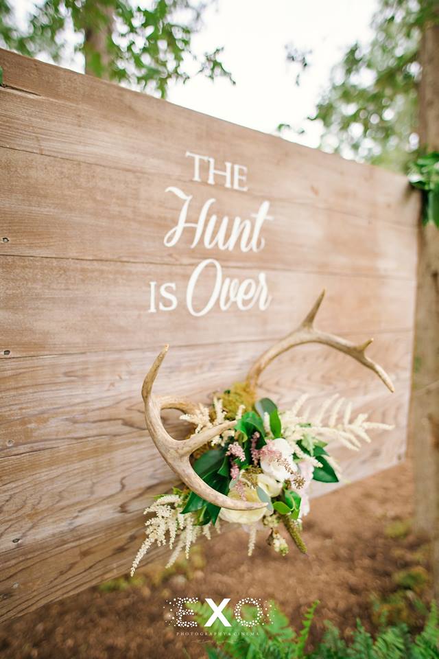 the hunt is over sign, wedding inspo