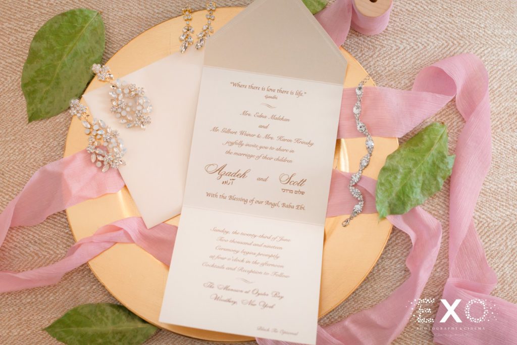 accessories and wedding invitation