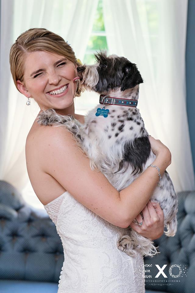 bride and her dog at The Head of the Bay Club