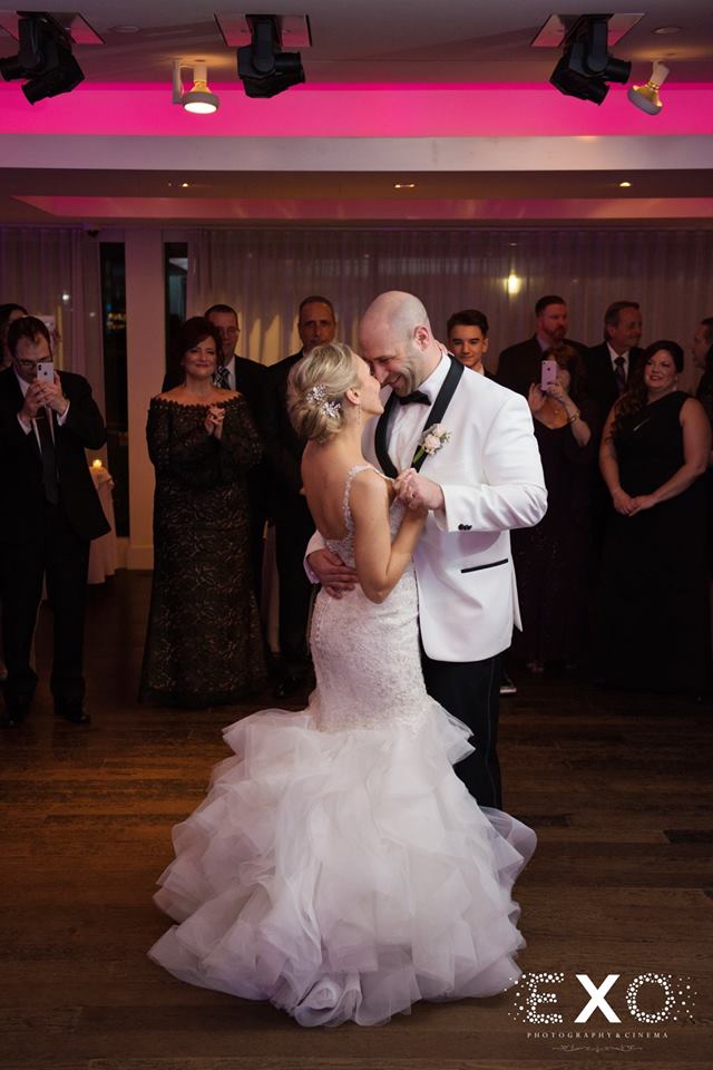bride and groom's first dance at Harbor Club at Prime