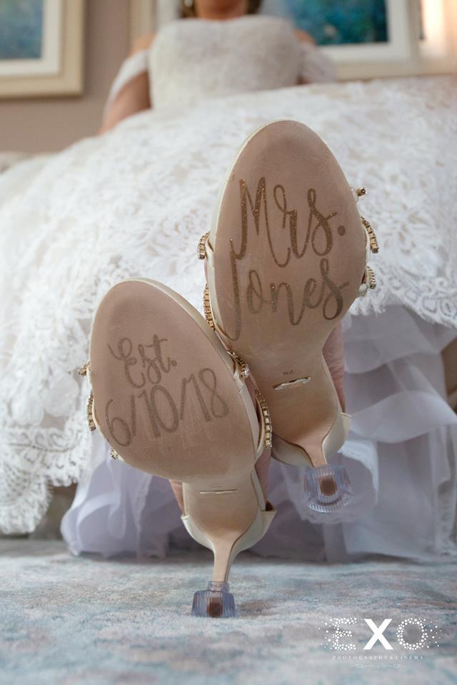 brides customized shoe bottoms