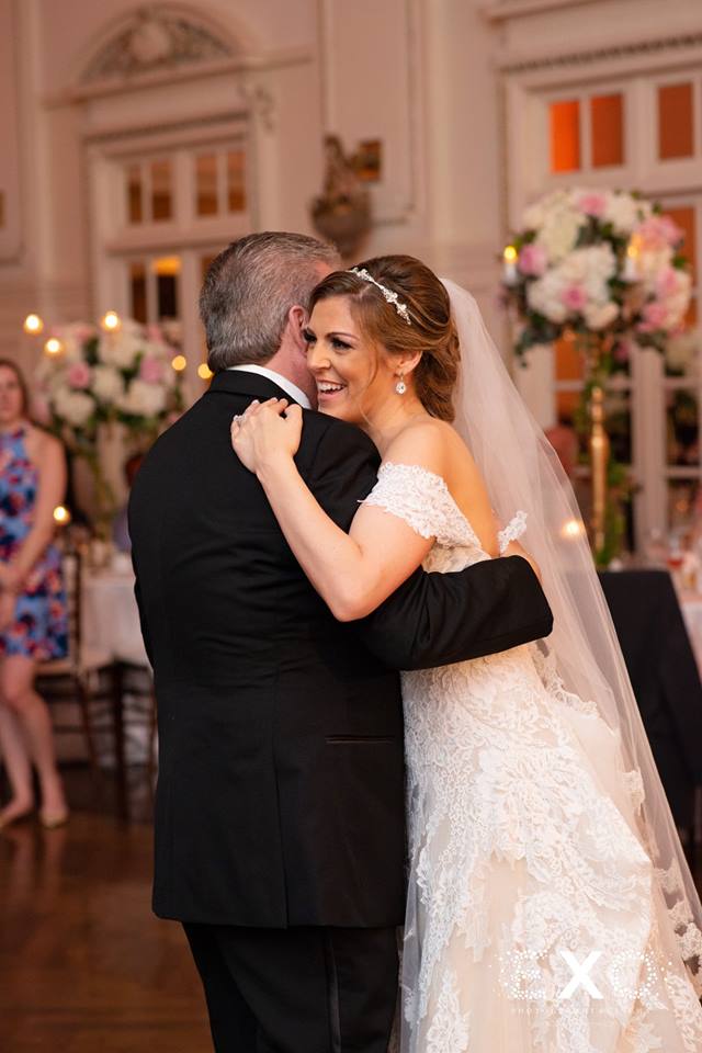 bride and father dancing at Bourne Mansion