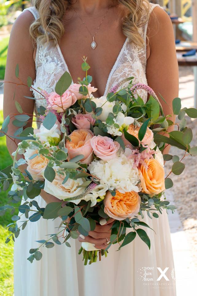 beautiful bride with her bouquet