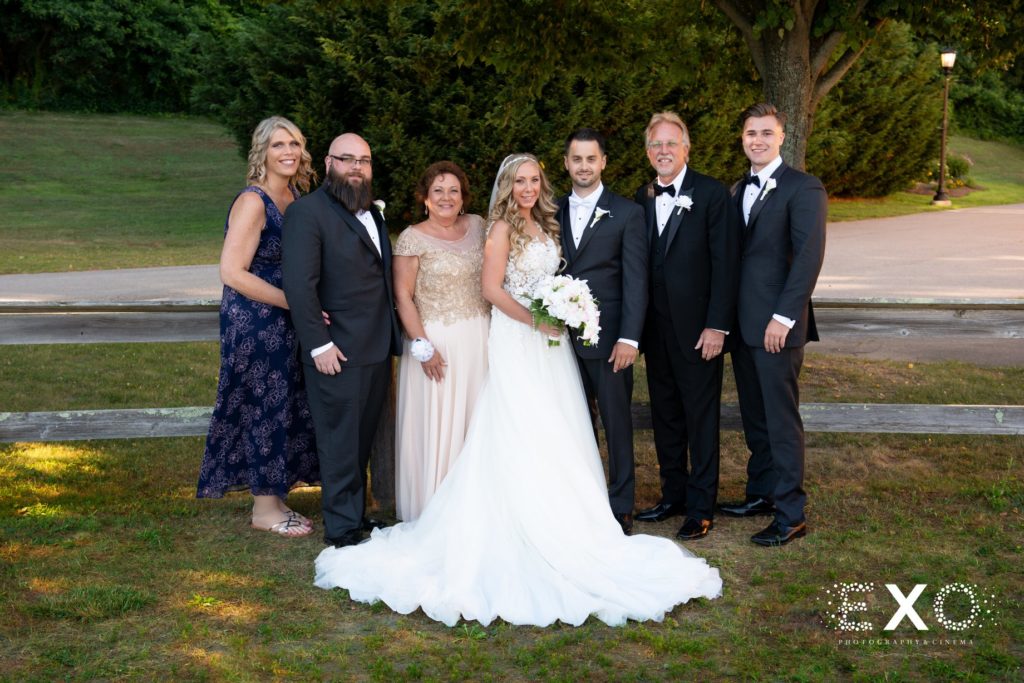 bride and groom with bride's family