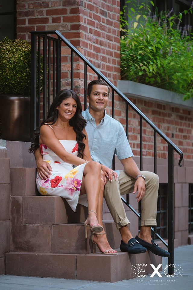 couple sitting on steps