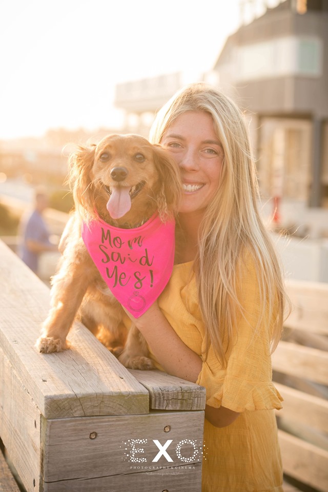 soon-to-be-bride with her dog