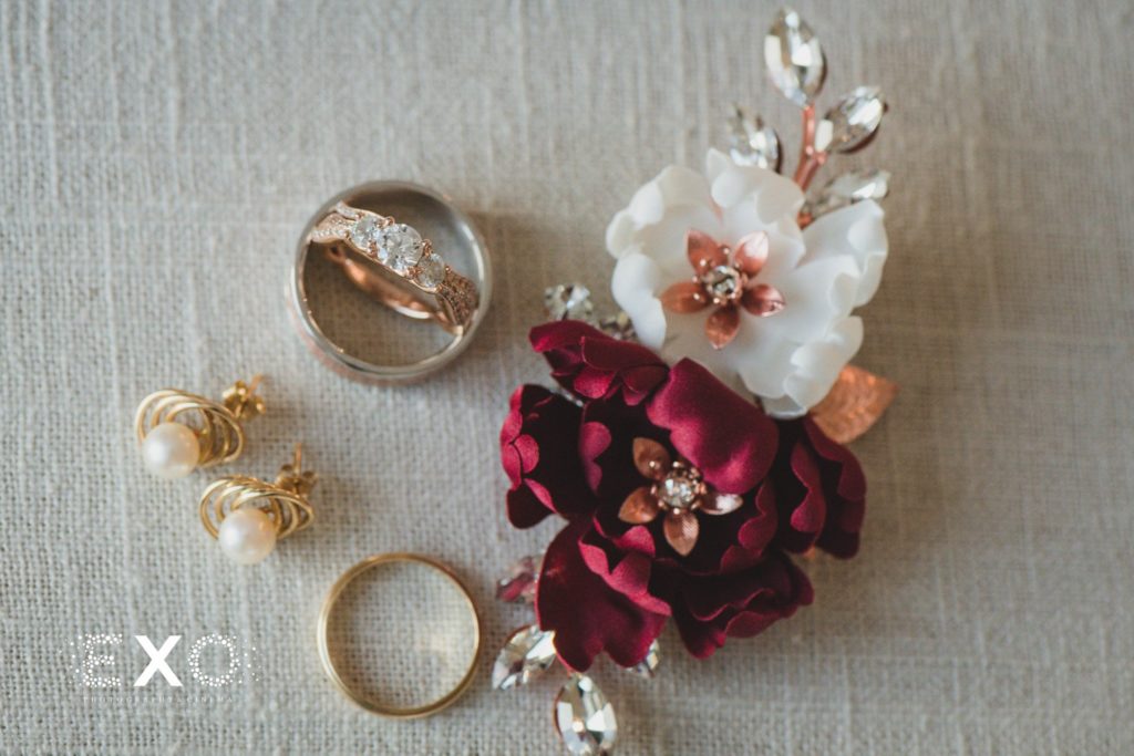 accessories with wedding bands and engagement ring