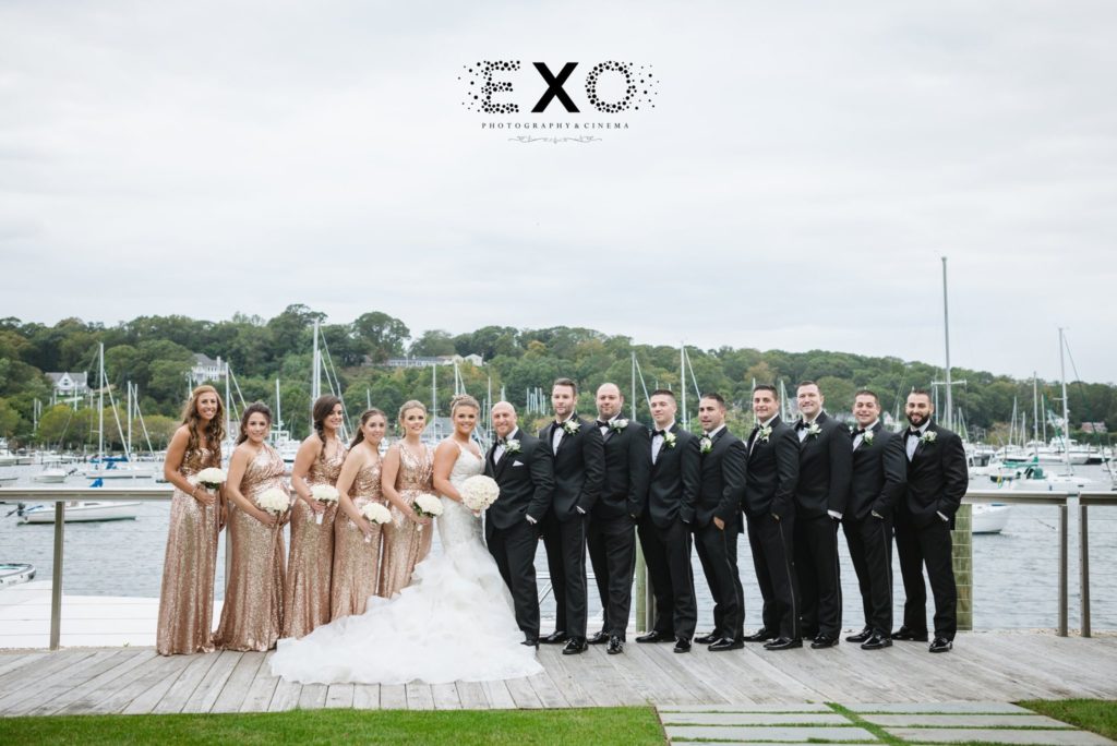 bride and groom with their bridal party