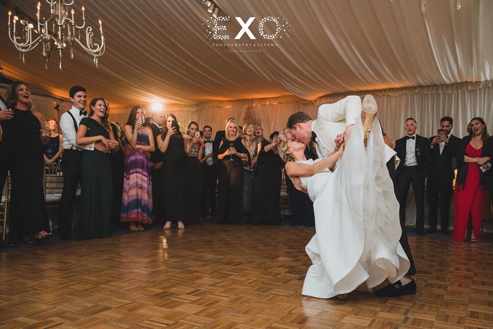 bride and groom dancing their first dance at Sleepy Hollow Country Club