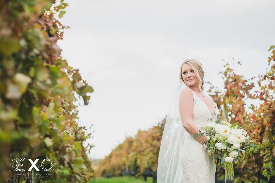 bride in the vineyard at The Vineyard at Aquebogue