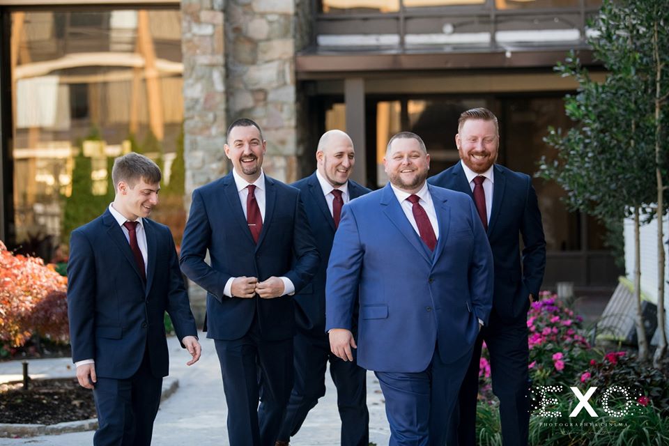 groomsmen walking around