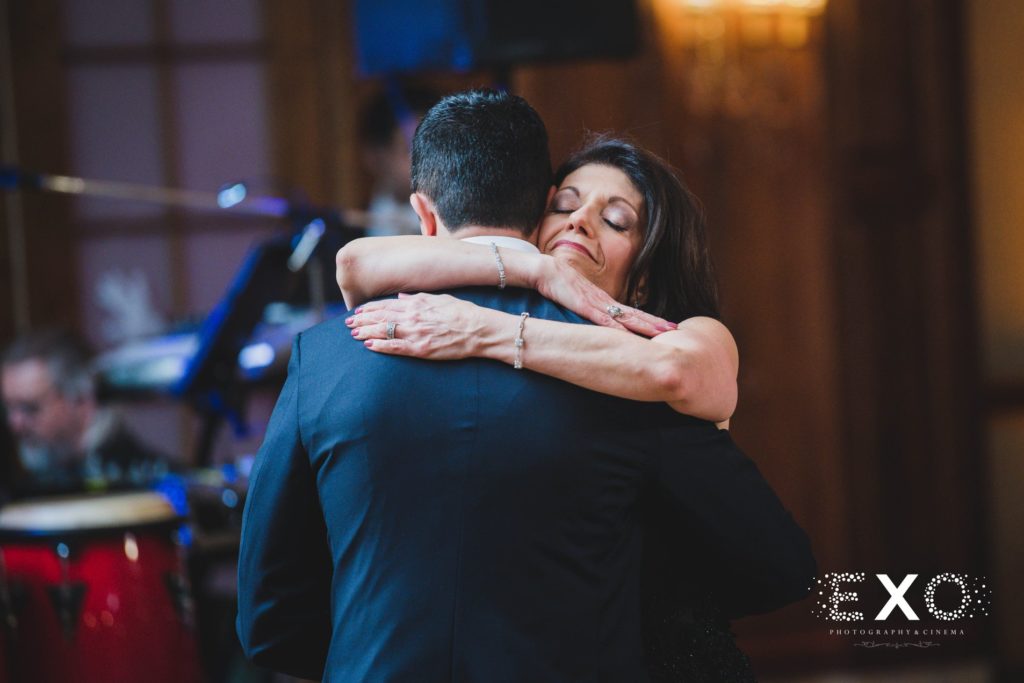 groom hugging his mother
