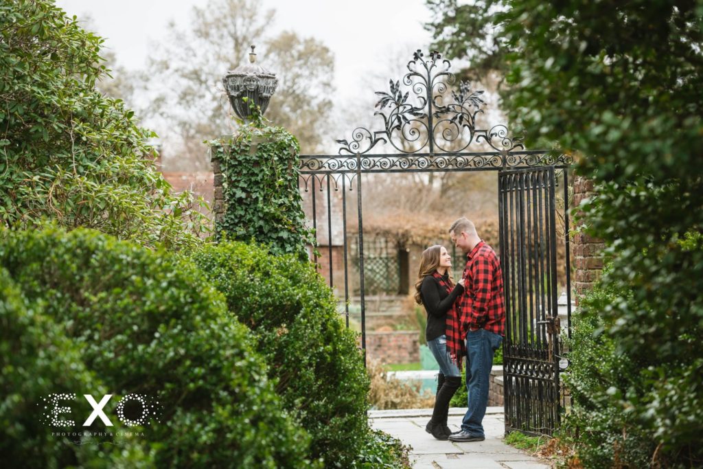 couple standing in the gateway